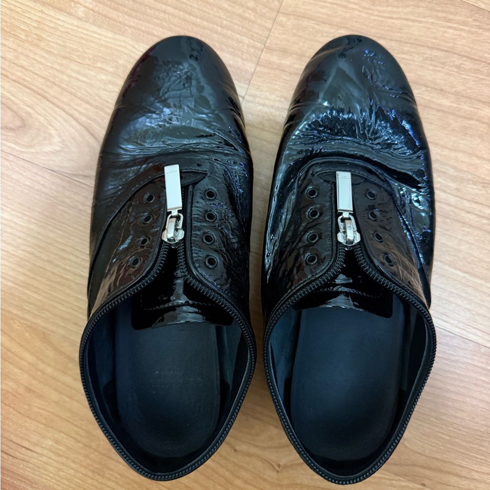 Yves Saint Laurent Women's Black Patent Leather Shoes Flats 36.5 US 6.5